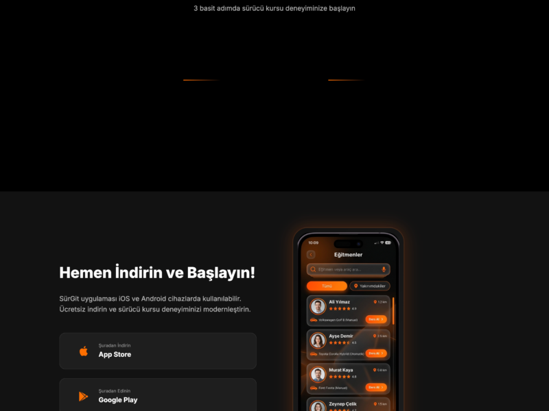 SürGit Web Sitesi Tasarımı